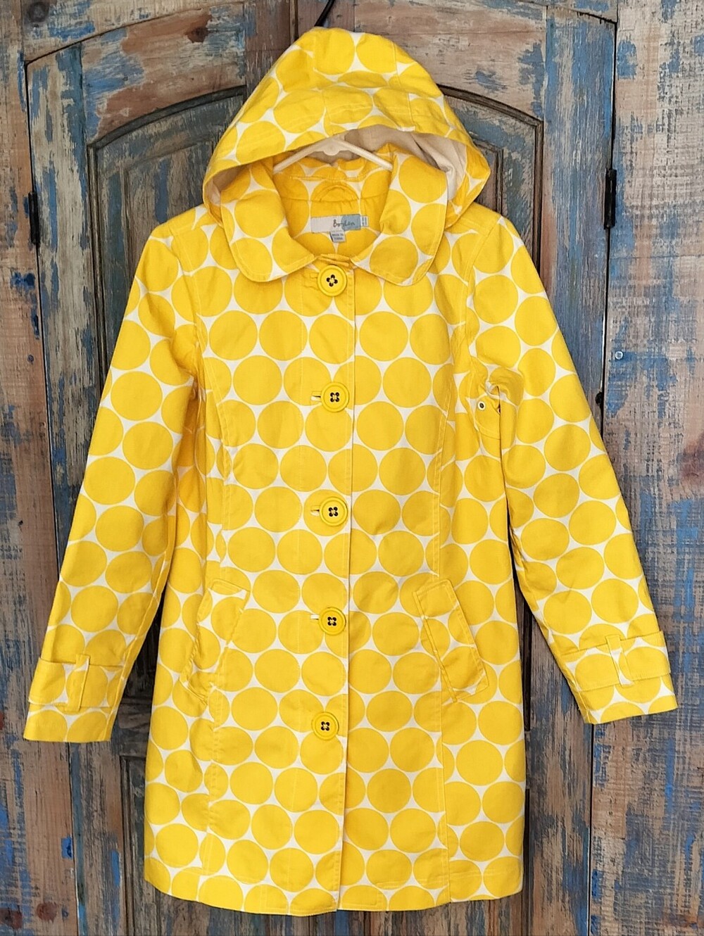 🌞 BODEN Rainy Day Mac Macintosh Raincoat Jacket Trench Coat Cotton US 6